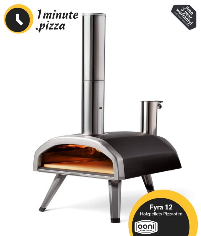 Ooni Fyra 12 Holzpellets Pizzaofen | 500 °C Backofen | Perfekte Steinofen Pizza in 1 Minute