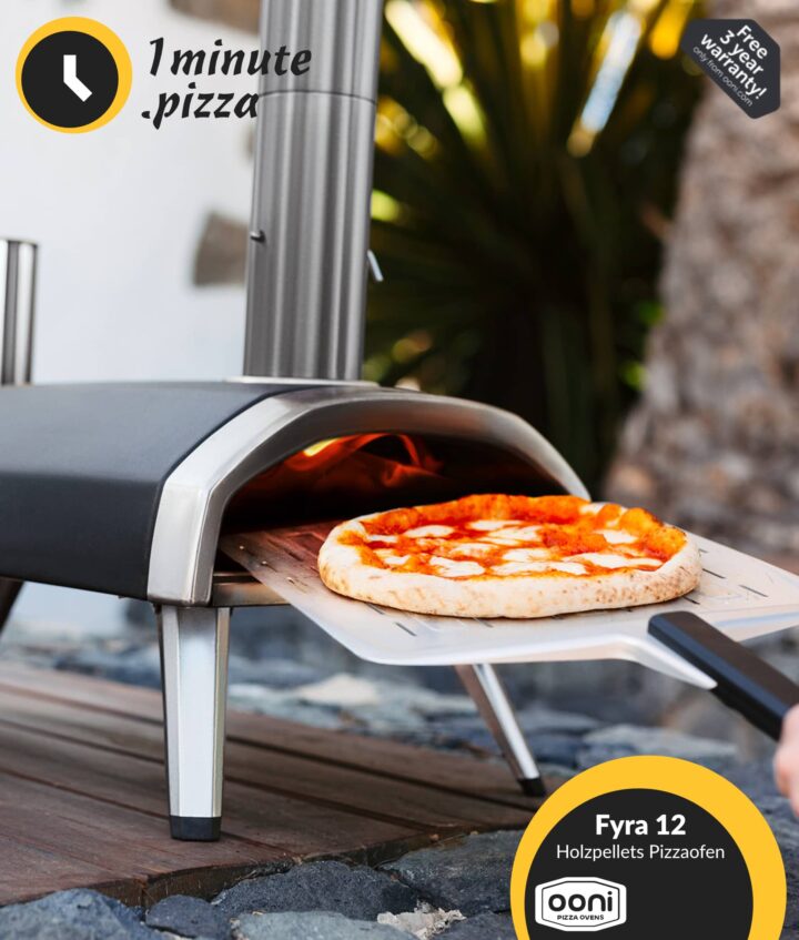 Ooni Fyra 12 Holzpellets Pizzaofen | 500 °C Backofen | Perfekte Steinofen Pizza in 1 Minute